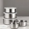 Dinnerware 5PCS 410 Stainless Steel Lunch Box High Quality Airtight Storage Container With Lid Anti-leak Fruits