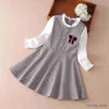 Vestidos de menina meninas vestidos princesas da primavera Casual Casual Crianças de manga longa Roupas xadrez de 4 a 12 anos de idade