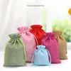 Borsa con coulisse in cotone e lino Confezione regalo per gioielli Regali di caramelle per matrimoni di Natale Custodia per cosmetici Borse per monete T9I002528