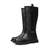 Stiefel Luxus Echtes Leder Kniehohe Herren Handgemachte Designer Mode Retro Braun Schwarz Winter Warme Bequeme Schuhe Mann