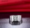 Solitaire Ring Solid14k Weißgold Au585 Ring 0.8ct Moissanite Männlicher Ehering Stein Zertifiziert natürlicher Diamantring für Mann d Farbe VVS1L231220