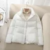 Casacos de Trench das Mulheres Inverno Solto Grosso Quente Forro de Algodão Parkas Mulheres Moda Casual Reto Zipper Up Khaki Branco Preto Senhoras Puffer