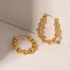 Hoop Ohrringe Ins Twist Spiral Gold Farbe für Frauen Mädchen Kreis rund Huggie Ohrschnalle Gestüt Hoops Schmuck NES