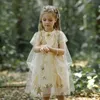 소녀의 드레스 2023 여름 패션 어린이 소녀 스타 스팽글 공주 드레스
