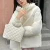 Trench femminili Coatti vintage a corno con cappuccio Parkas con cappuccio Donne inverno addensano giacche imbottite di cotone caldo cootto coreano sciolto giù 2023