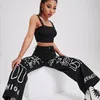 Jeans 2022 Summer Loose Cotton Jeans For Women Hip Hop Letters Graffiti Wide Leg Jeans Y2K Pants High Maisted Streetwear Casual Ladies