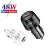 48W 차량 충전기 슈퍼 빠른 충전 PD QC3.0 USB C 자동차 전화 충전기 CHAPER ADAPTERS 14 15 XIAOMI SAMSUNG HUAWEI M1