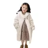 Elegante 100 Echte Wollen Jas Meisjes Winterkleding Lange Schapen Scheren Jas Herfst Kinderen Mode Kleding TZ375 231220