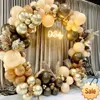 Kit de arco de guirnalda de globos de albaricoque, decoración de fiesta de cumpleaños de boda, confeti, globo de látex para niñas, Baby Shower, revelación de género, recuerdo de fiesta, suministros festivos