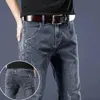 Mäns jeans 2023 Spring och Autumn New Classic Fashion Solid Color Retro Casual Pants Men Slim Bekväm högkvalitativ stretch Jeans 27-38 L231220