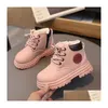 Boots New Style Kids Martin Girls Boys Snow Toddler Baby Wool Ankle Fashion Children Winter Warm Shoes Drop Delivery Maternity Dhqgj