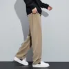 Men's Pants 2024 Autumn Winter Soft Stretch Stripe Corduroy Men Thick Elastic Waist Korea Baggy Straight Work Jogger Trousers Male