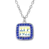 Abadon Ankunft Metall eingelegter Aufkleber Griechischer Buchstabe Zeta Phi Beta Halsketten ZPB Symbol Sorority Schmuck Pendant246L