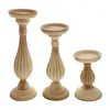 Candle Holders 3 Pcs White Holder Standing Candlestick Home Accents Decor El Household Adornment Wooden Decorative Creative