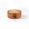 Vietnam autumn rattan woven coaster set tea mat cup holder tea ceremony tea set iron pot heat insulation mat pot holder purple clay pot holder