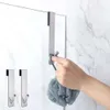 Upgrade Bathroom Shower Door Back Hook Stainless Steel Over Glass Door Shower Towel Rack S-Shape Bathroom Bathrobe Hanger Holder Hooks