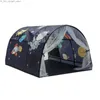 Toy Tents Cave Tent for Kids Cartoon Star Moon Space Bed Indoor Tent Play House For Boys and Girls Privacy Tents Bed Children Room Decor Q231220