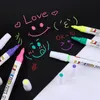 12 Colorset Liquid Erasable Chalk Markers Pen Bright Neon Pens For Glass Windows Blackboard Teaching Tools Office 231220