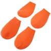 Vêtements pour chiens 4pcs chaussures d'extérieur imperméables non-pluie pattes en caoutchouc couverture ballon bottillons pour jour de neige moyen et petit chien orange