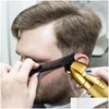 Electric Shavers Electric Shavers Professional Hair Trimmer Gold Clipper för män laddningsbar frisörsladdlös skärning T hine styling d dhivx