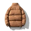 Vinter retro parkas kappa män olika färgbubbla jacka överdimensionerad varma massivt kappa streetwear faux mocka puffer jacka 231220