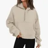 Sudaderas para mujer sudadera yoga diseñador de yoga moda media zip suéter deportivo femenino chaqueta gimnasia suelta fitness peluche de lujoso algodón de algodón al aire libre