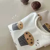 Pullover Autumn Kids Cloths Girls Cute Cake Pattern Hoodie Boys Sweatshirt Fashion Children Outterwearl231215