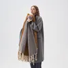 Scarves Women's Simple Thickened Tassel Double-Sided Solid Colour Plush Scarf Autumn And Winter Warm Versatile Soft Scarfs Shawl