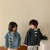 Spring Fall Boys and Girls Casual All-Match Denim Jackets 2-6 años Niños Collar de manga larga Agrupación Niños sueltos Tops 231219