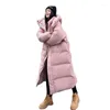 Женские плащи, теплая зимняя розовая длинная парка с капюшоном Chaqueta, толстое ветрозащитное пальто-парка, повседневная зимняя одежда, женская одежда с хлопковой подкладкой Jaqueta