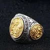 Bague soldat en acier Dragon et phénix pour hommes, en acier inoxydable, à la mode, bijoux uniques, Cluster Rings258u