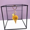 Bag Parts Accessories Creative Ice Cream Keychain Plush Pompom Key Chain Keyrings for Women Holder Car Pendant Girls Jewelry Gifts 231219