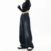 Kvinnors jeans vintage kvinnor bred ben harajuku baggy denim byxor överdimensionerade grunge streetwear y2k höstbyxor koreanska mode flare