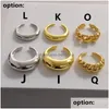 Band Rings Band Rings Huanzhi Gold Color Sier Metal Minimalist Glossy Wide Open Geometric Finger For Women Men Jewelry 230814 Drop Del Dhgx2