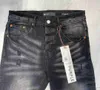 Jeans da uomo Jeans strappati viola di marca con etichetta per uomo Pantaloni slim fit lavati con foro distrutto Pantaloni in denim nero Taglia 40 L231220