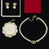 Kalte Farbe Top Qualität Messing Frauen Designer Halskette Luxus Anhänger Mode Weiße Perle Armbänder Voller Diamanten Extravagante Sets 2024