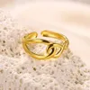 Band Rings Multilayer Bague Rostfritt stål för kvinnor 18K Guldpläterad Anillos Finger Female Esthetic Love Wedding Jewelry Gift 231219