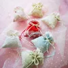 Gift Wrap 10pcs 9.5x12cm Cotton Flower Easter Wedding Party Valentine's Day Jewelry Box Lace Pouch