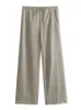 TRAF 2023 Autumn Women Minimalistisch jas Pants Sets Fashion Office Tie Bow Coat Ladies Wide Leg Pants Spring Suits 231220