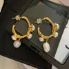 Dangle Chandelier kshmir French Vintage Baroque Fresh Water Pearl Earrings for Women Fashion Elegant Metal Jewelry Gifts 2023 231219