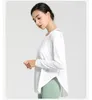 Al Yoga shirt met lange mouwen Damesblouse Yogashirts Dameskleding Crew lo Top Losse fitness YC102