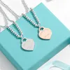 Designermärke TIFFAYS Precision Edition Sterling Silver Rose Gold Heart -formade pärlor runt halsband med hög nivå av design för den lilla marknaden