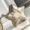 여성 미니 플랩 가방과 스타 코인 지갑 거울 캘프 스킨 크로스 바디 디자이너 이브닝 백 금과 실버 C600을위한 디자이너 가방 상자
