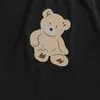 Kläduppsättningar Kidkläder för flickor Vinter Barn Casual Hooded Plush Short Coat Tops Bear Print Cami BodyCon Dress 231219