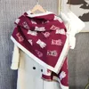 Scarves 2023 New Warm Imitation Cashmere Scarf Winter Fashion Versatile Women's Shawl Scarf Cute Cat Pattern