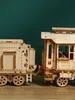 3D Puzzles Wooden Puzzle Mechanical Train Model Kits Brain Teaser Vehicle Building Unique Gift for Kids on Birthday Christm 231219
