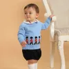 Pullover Boys Pullover Sweater Baby Tops Spanish Toddler Knitted Cartoon Sweater Kids Knitting Pullovers Children Clothes Knitwear UnisexL231215