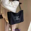 Celins'in tasarımcı omuz çantaları çevrimiçi mağaza tote çanta 2023 kış yeni kadife yün moda çok yönlü banliyö kadınların üst düzey gerçek logo