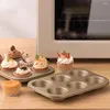 Pişirme Kalıp Bulaşık Makinesi Güvenli Kek Kalıp Puding Muffin Ekmek için 6 Boşluklar Kolay Serbest Bırakma Fırın