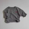 Pullover swobodne luźne litery dla dzieci bluzka Załoga sprężyna jesienna ubranie z długim rękawem koszula